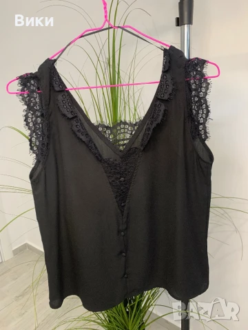 Черен топ с дантела размер S, снимка 9 - Корсети, бюстиета, топове - 51258268