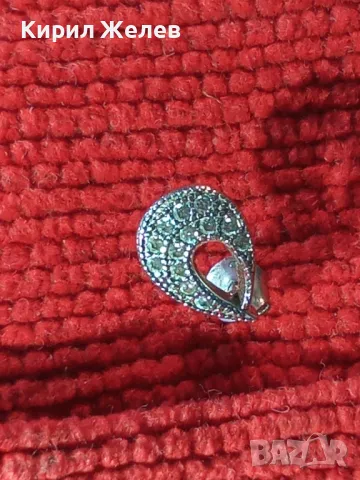 НЕЖНА СКЪПОЦЕННА СРЕБЪРНА ОБИЦА РОДИРАНО СРЕБРО 925 с ИСКРЯЩИ ЦИРКОНИ АРТ ОБЕЦА 48665, снимка 7 - Обеци - 49733940