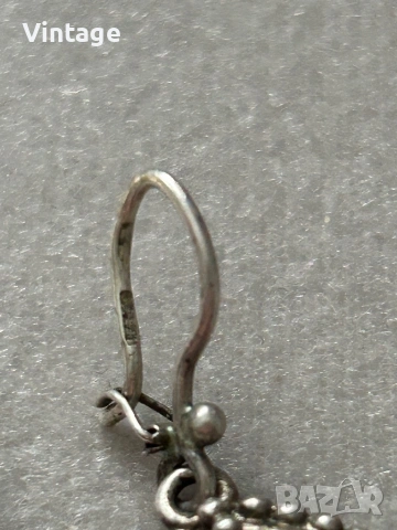 Антикварни сребърни съветски обеци с кехлибар  , снимка 8 - Обеци - 54052645