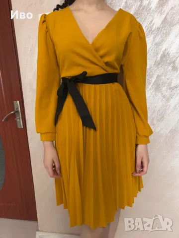 Елегантна рокля с колан, снимка 2 - Рокли - 49736565