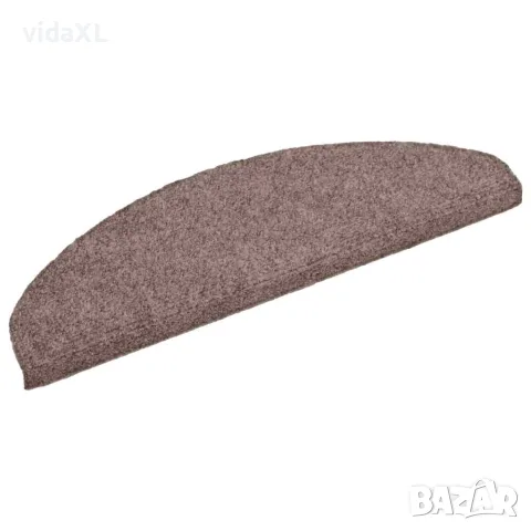 vidaXL Изтривалки за стълби, самозалепващи се, 15 бр., 65x21x4 см, светлокафяви, полукръгли, големи, снимка 3 - Изтривалки - 56145987