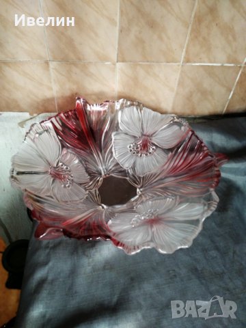 кристална,стъклена фруктиера арт деко