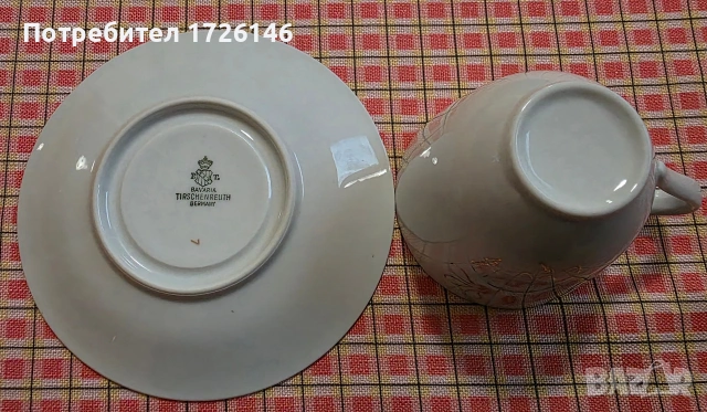 Порцеланов сет с позлата 3 броя на Bavaria Tirschenreuth Germany, снимка 4 - Сервизи - 54039950
