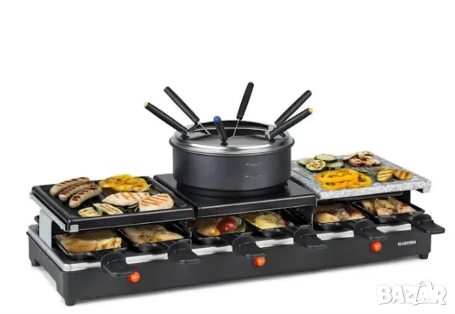 Fonduelette XL "3 в 1" раклет грил и фондю за 12 души, снимка 2 - Скари - 47972786