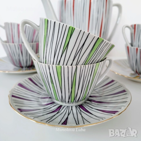 Сервиз за чай или дълго кафе Китка Нови Пазар., снимка 8 - Други ценни предмети - 52418893