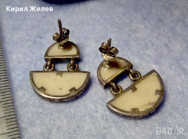 ПРЕЛЕСТНИ ВИНТИДЖ АРТ СЕДЕФЕНИ СРЕБЪРНИ ОБЕЦИ СРЕБРО 925 МАЙСТОРСКА РЪЧНА РАБОТА 49573, снимка 12 - Обеци - 50416498