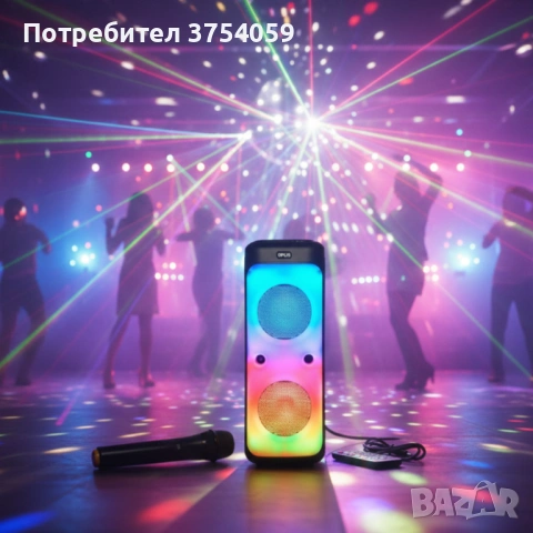 Караоке тонколона – 40W, Bluetooth, с микрофон и дистанционно управление, снимка 6 - Тонколони - 53124663
