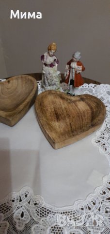 Дървени  купички сърца