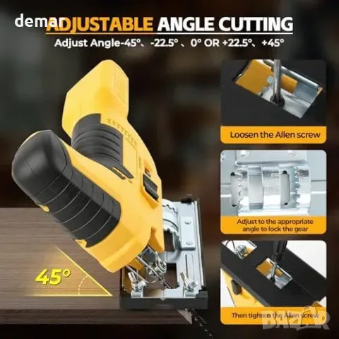 Акумулаторен прободен трион за Dewalt 18/20 V, 7 скорости, без батерия, снимка 5 - Триони и циркуляри - 56216842