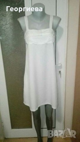 Бяла рокля с красива платка👗🍀S,M👗🍀арт.074