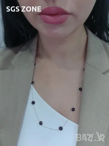 Уникално Колие от Сребро с Естествени Камъни, снимка 18 - Колиета, медальони, синджири - 49540898