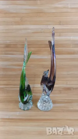 Две стъклени риби - Мурано, снимка 4 - Статуетки - 49680009