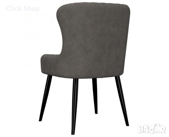 Трапезни столове, 2 бр, сиви, кадифе, снимка 5 - Столове - 40634310