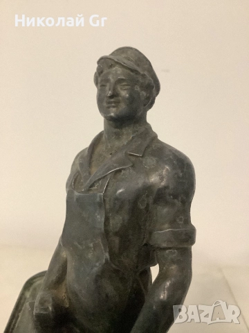 Мастилница времената на социализма отлично състояние  метална сплав, снимка 4 - Колекции - 52351135