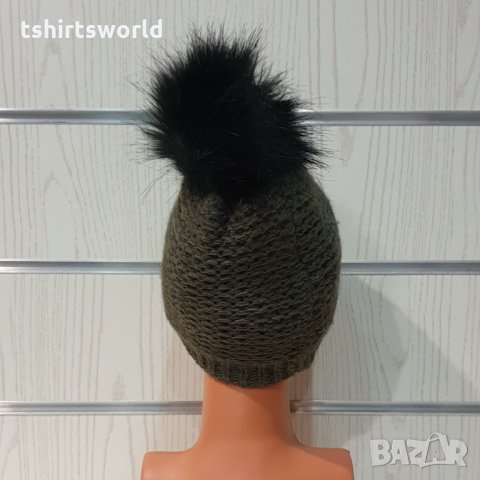 Нова зимна дамска шапка Марекс с помпон/пух , снимка 4 - Шапки - 35511802