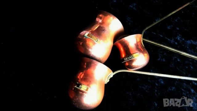 3 винтидж медни + месингови нагреватели за спиртни напитки - ром, бренди, уиски, декоративни ретро , снимка 5 - Други ценни предмети - 51359849