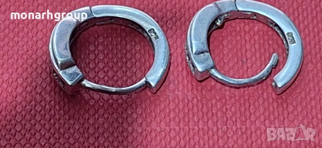 Сребърни обеци / едната не се закопчава/, снимка 4 - Обеци - 52436655