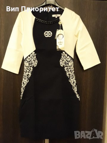 Маркова рокля POP ELITE , Италия , чисто нова с етикета, №38 , с орнаменти , камъни , апликации , снимка 14 - Рокли - 37415500