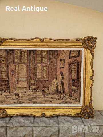 Уникален огромен антикварен колекционерски белгийски гоблен , снимка 4 - Гоблени - 50645143