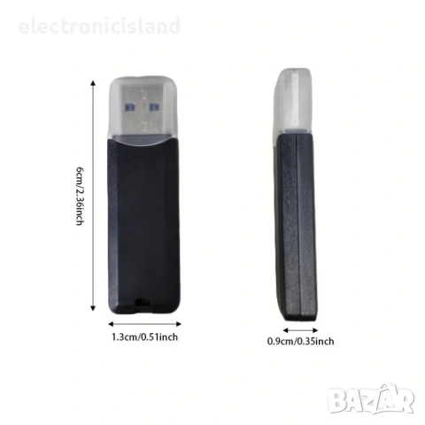 Четец за USB 3.0 на Micro SD и SD карти памет, 3-в-1 адаптер  съвместим с SDXC, SDHC, MMC, RS-MMC..., снимка 6 - Кабели и адаптери - 53923876