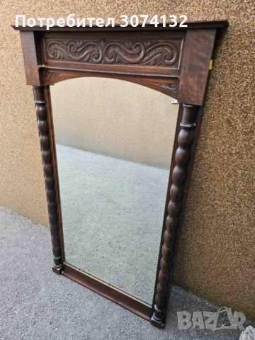 Голямо огледало с фрезовани елементи, снимка 4 - Огледала - 52696103