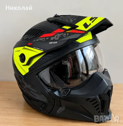 Мото каска LS2 OF606 Drifter Devor Matt Black L Ендуро Скутер Мотоциклет Helmet