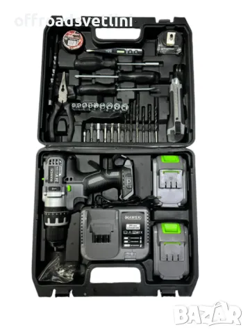 Акумулаторен ударен винтоверт с части и аксесоари в куфар HAWEK 24V 4A, снимка 2 - Винтоверти - 47457016