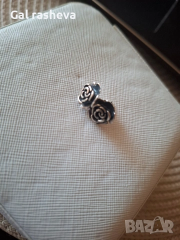 Сребърни обеци рози, снимка 2 - Обеци - 53897440