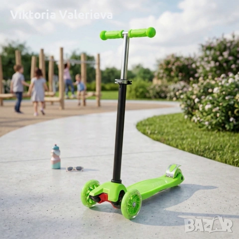 НОВО.Детска сгъваема тротинетка 21st Scooter със светещи силиконови колела,, снимка 4 - Други - 53958525