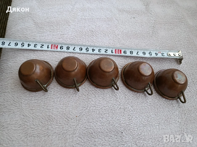 Малки медни чашки, снимка 5 - Други ценни предмети - 53922332