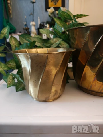 Лот страхотни месингови кашпи, снимка 3 - Декорация за дома - 51032215