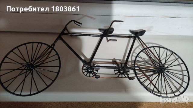 Метален велосипед Тандем за декорация, снимка 2 - Други ценни предмети - 44343309