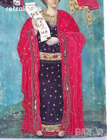 19 Век. Старинна, Голяма Руска Икона на Свети Пророк Данаил, снимка 12 - Антикварни и старинни предмети - 38720533