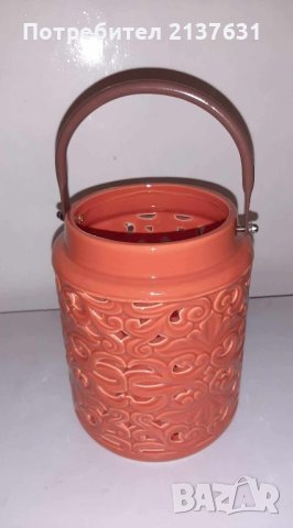 НОВИ  ! КЕРАМИЧНИ СВЕЩНИЦИ с МЕТАЛНА ДРЪЖКА , снимка 4 - Декорация за дома - 42600362