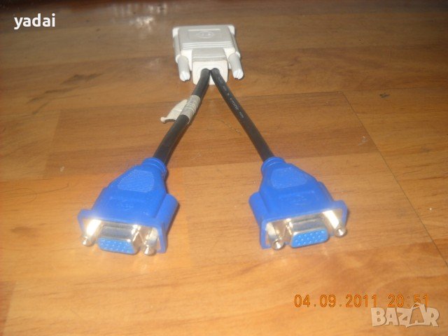 3.Продавам НОВ Кабел на DMS-59 към Dual VGA. Преходен кабел от DMS-59 към два VGA изхода, снимка 2 - Кабели и адаптери - 44271847