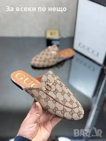 Gucci Дамски Затворени Бвжови Чехли Гучи Код SEM-334, снимка 2 - Чехли - 55787650