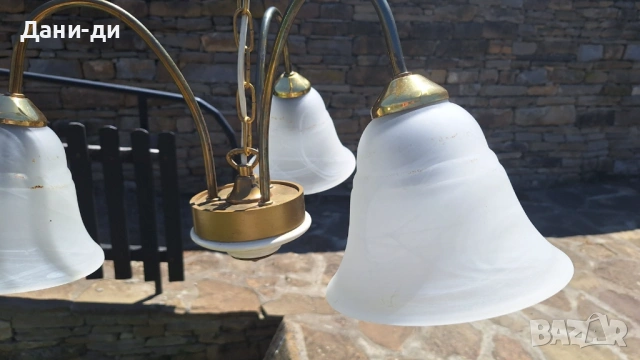 Старинни месингови  (бронзови) полилеи, абажури, снимка 9 - Антикварни и старинни предмети - 54320340