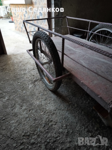 Ръчна метална количка с две гуми – здрава, за строителство или двор, снимка 4 - Други машини и части - 51515778