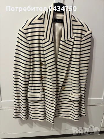 Памучно сако на райе Zara