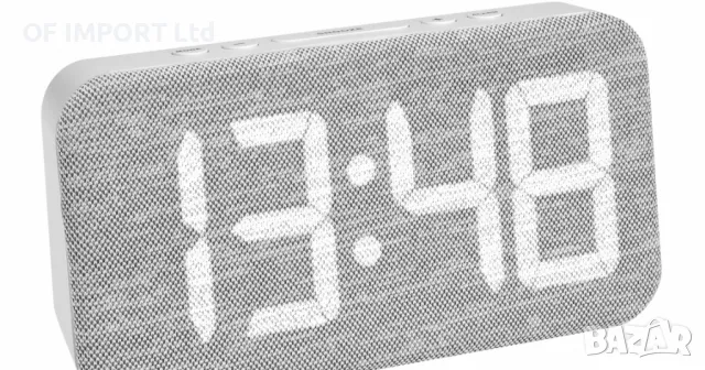 Елегантен Цифров LED Будилник с Текстилно Покритие MEBUS, снимка 3 - Други стоки за дома - 49915356