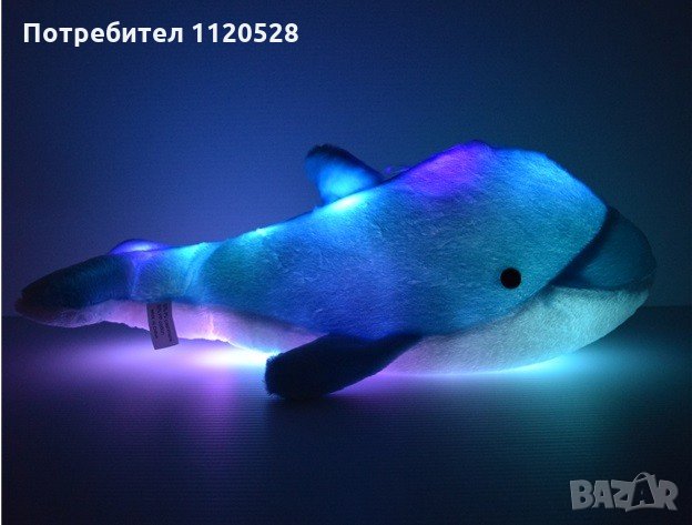 Светещ плюшен делфин с LED светлини, снимка 3 - Плюшени играчки - 31066790
