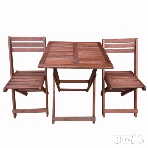 Градински комплект Kreta Muhler Meranti - 3 части, дърво, снимка 6 - Други стоки за дома - 52137978