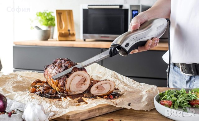 Електрически нож Gastroback, 2 нова и дървена поставка, снимка 3 - Прибори за хранене, готвене и сервиране - 44147712
