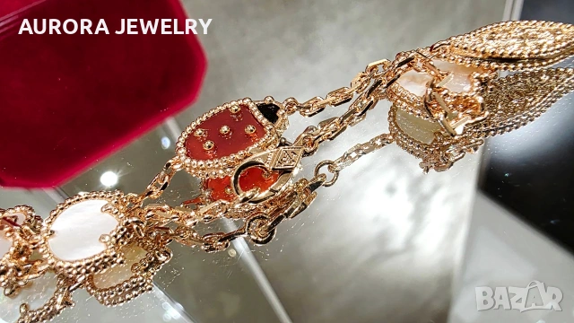 Van Cleef & Arpels VCA 5 Motifs Rose Gold Lucky Spring Alhambra Дамска Гривна, снимка 7 - Гривни - 53918441