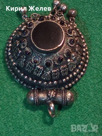 СТАРО ОСМАНСКО САЧАНЕНО УКРАШЕНИЕ с ШЛИФОВАН ЧЕРЕН ОНИКС ГРАНУЛАЦИЯ ЕТНО БИЖУ МАЙСТОРСКАРАБОТА 25877, снимка 12 - Антикварни и старинни предмети - 35585206