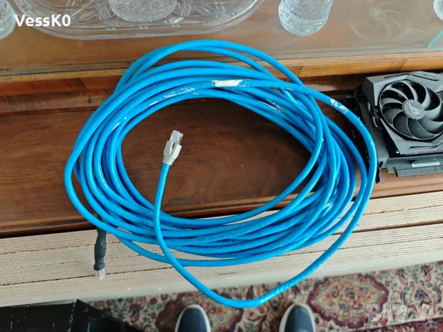 15 метра S/FTP Cat. 7 Ethernet ПАЧ кабел 100 Gbit/s, СИН patch