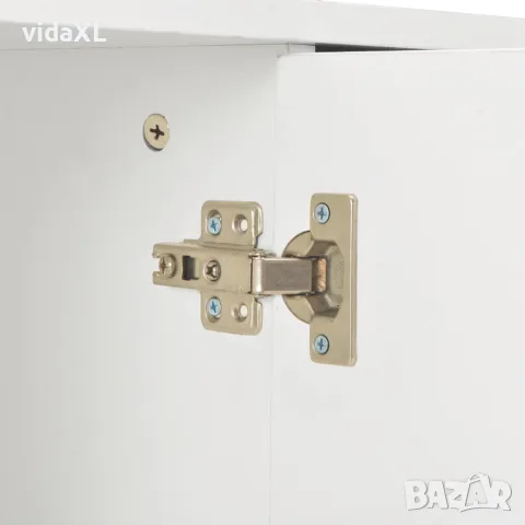 vidaXL Бюфет, бяло със силен гланц, 107x35x80,5 см, снимка 7 - Бюфети - 56146552