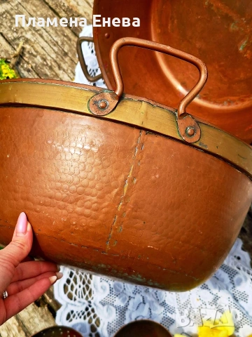 Масивна медна тава / леген, снимка 6 - Съдове за готвене - 54135229