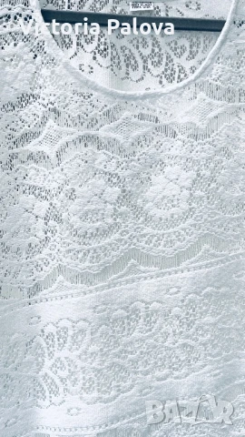 Бяла рокля индийска памучна дантела, снимка 3 - Рокли - 51025852