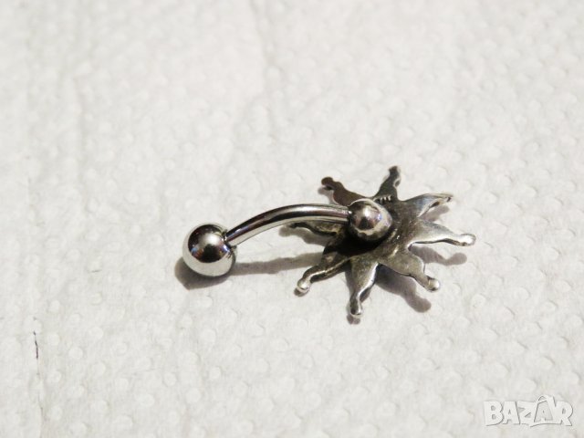 сребърна обица за пъп - бъди екзотична, бляскава и секси  сребро, снимка 2 - Други - 35137136